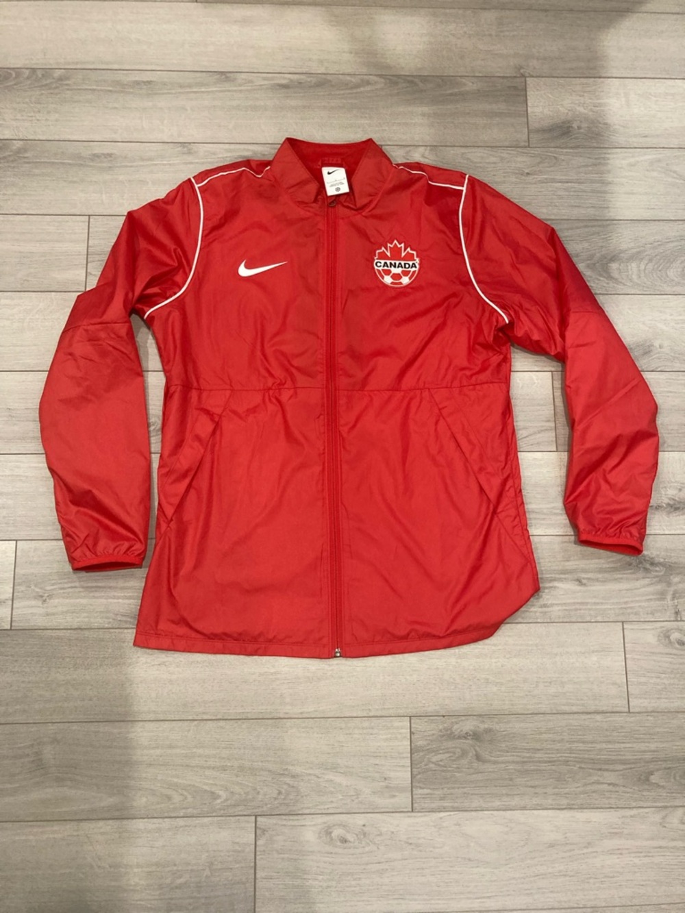Nike Red Canada Soccer Team Utility Jacket with White Piping